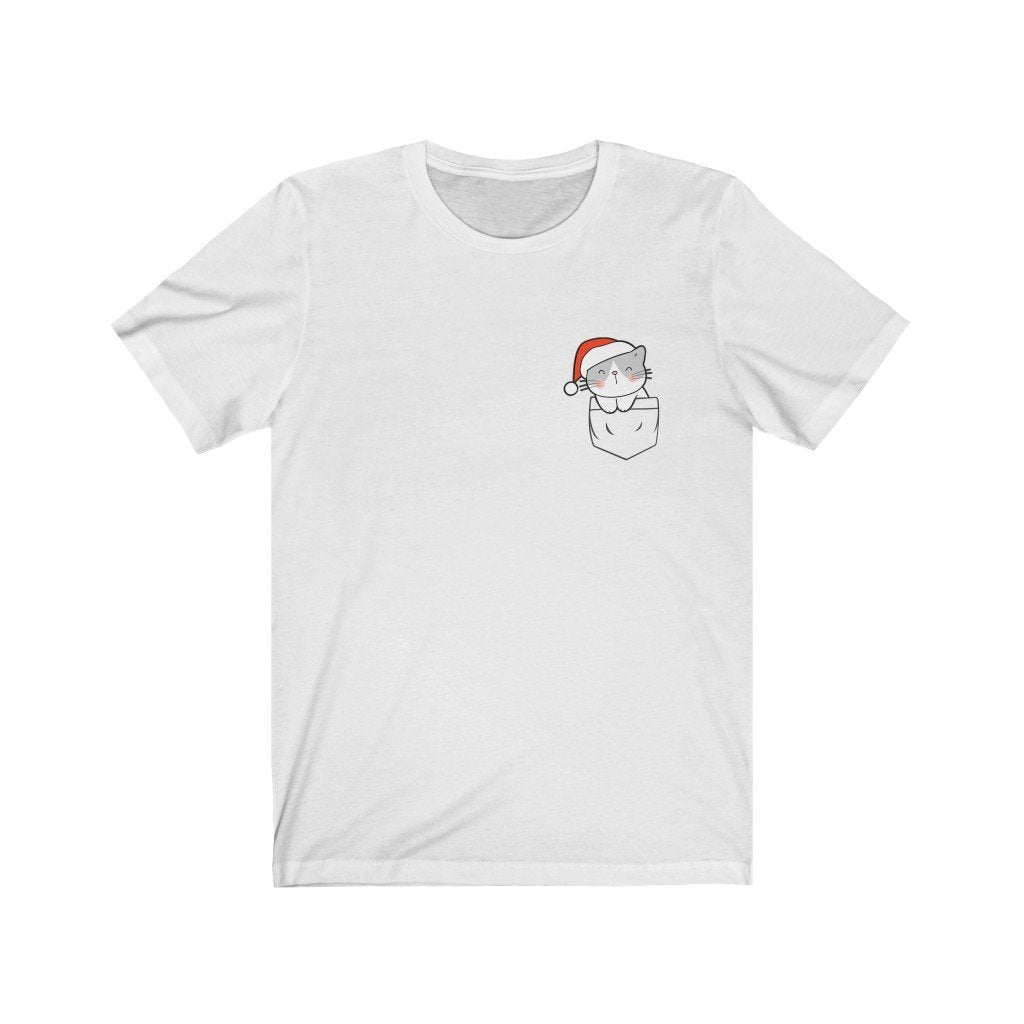 Pocket Christmas Kitten - Sleepy Sam - T-Shirt (Unisex) [White] NAB It Designs