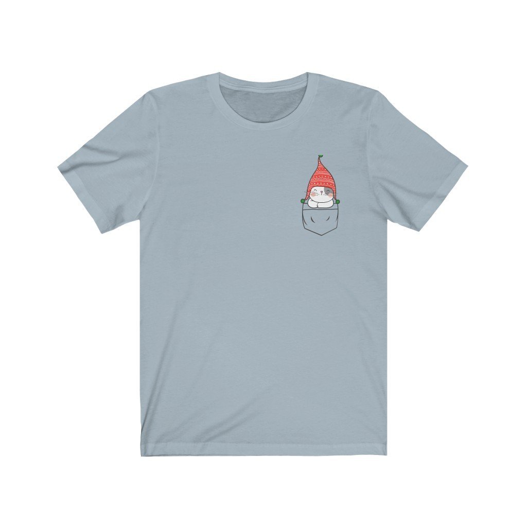 Pocket Christmas Kitten - Tiny Tim - T-Shirt (Unisex) [Light Blue] NAB It Designs