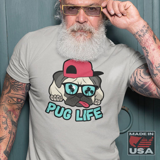 PUG LIFE - Funny Pug T-Shirt (Unisex) [Ash] NAB It Designs