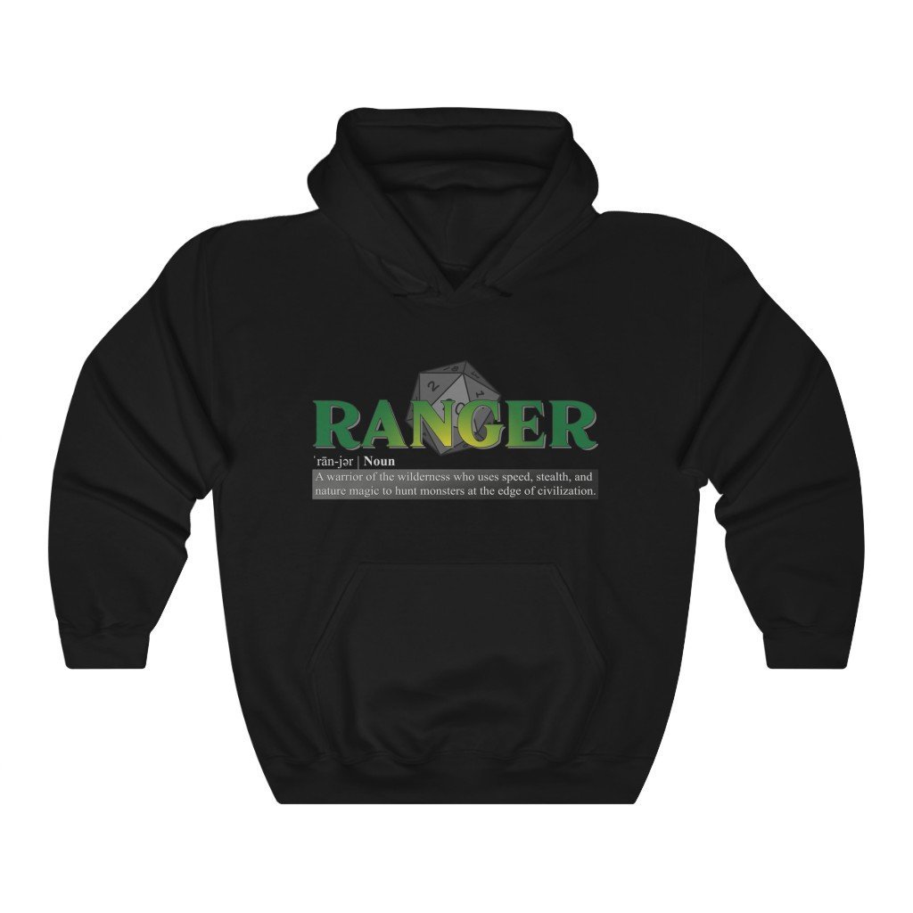 Ranger Class Definition - Funny Dungeons & Dragons Hooded Sweatshirt (Unisex) [Black] NAB It Designs