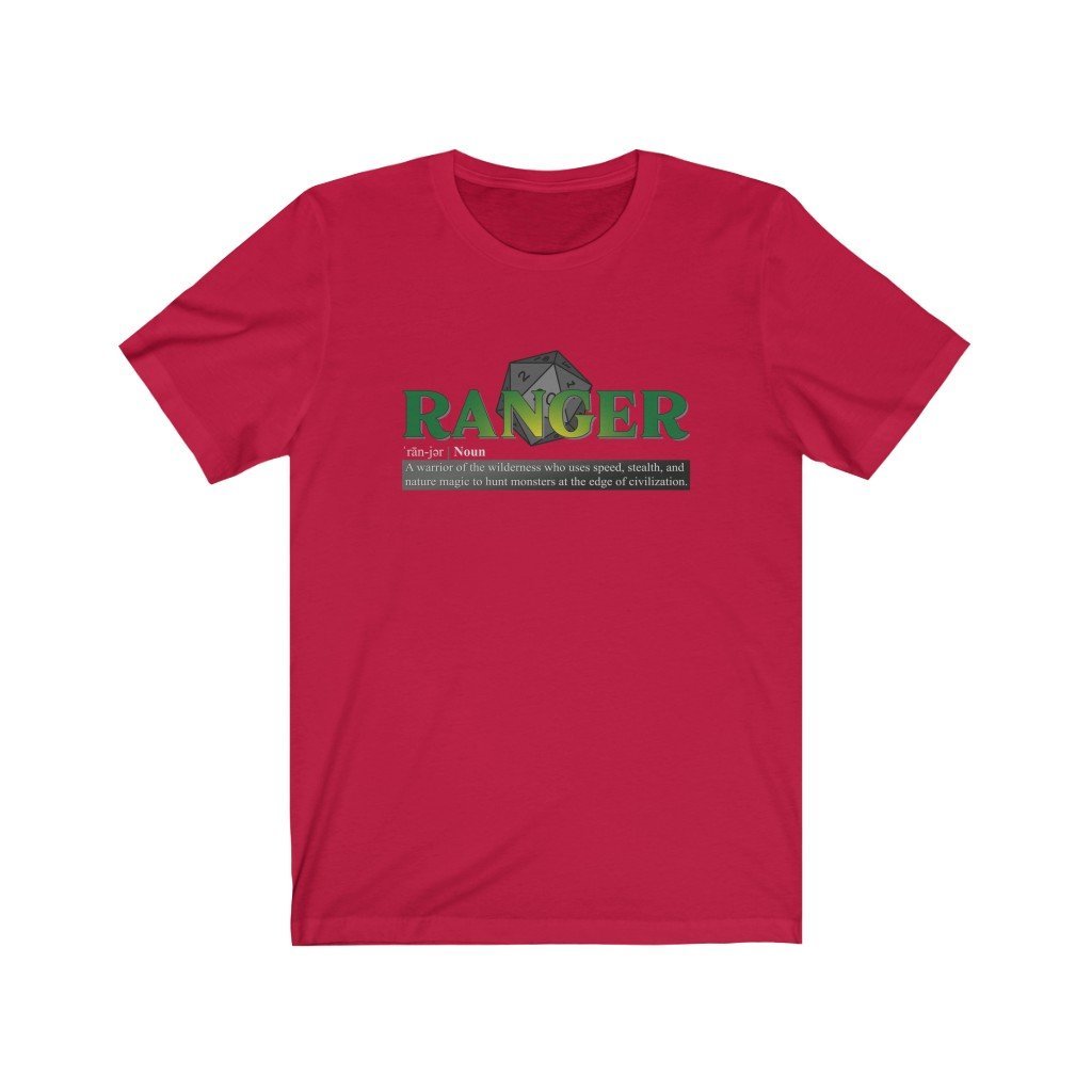 Ranger Class Definition - Funny Dungeons & Dragons T-Shirt (Unisex) [Red] NAB It Designs