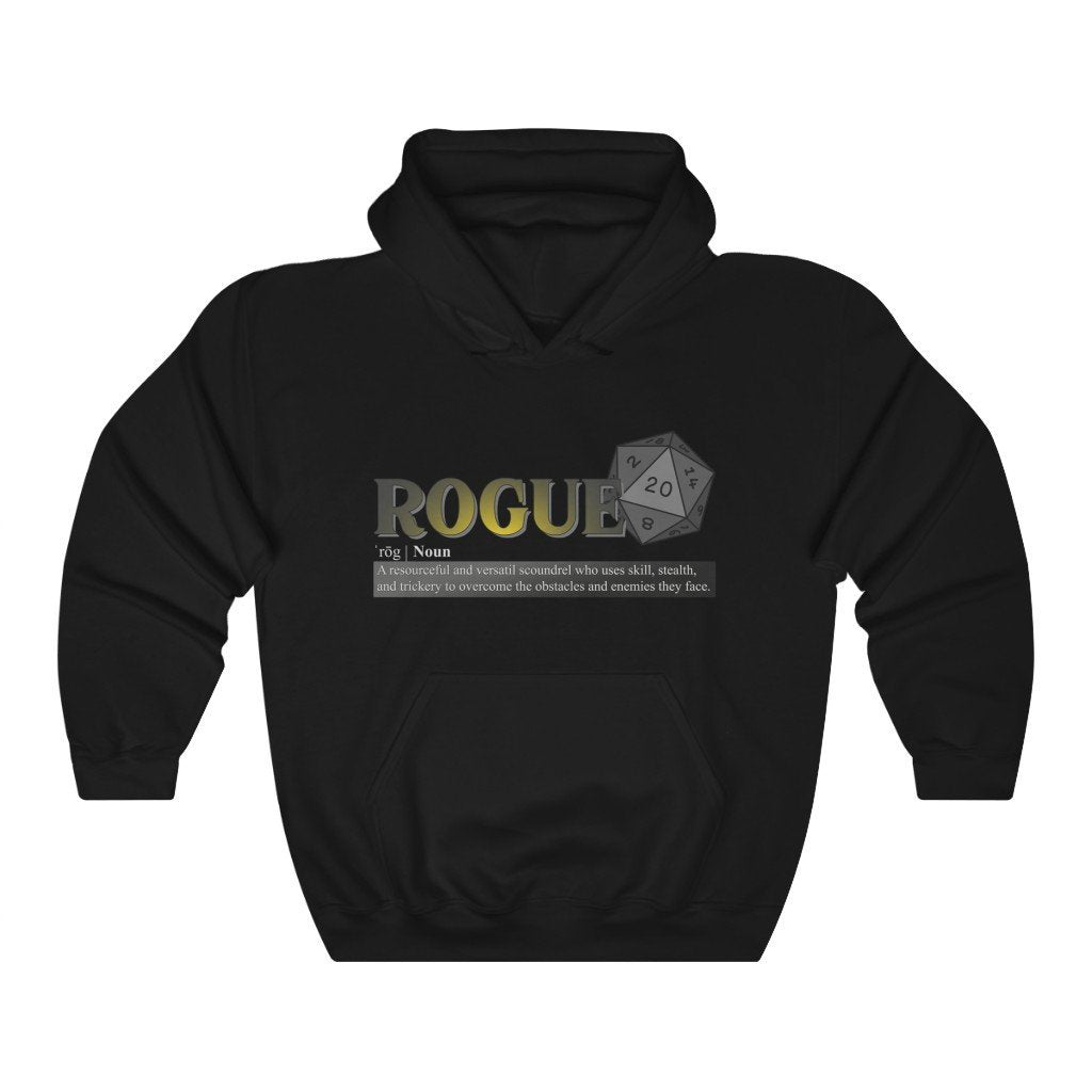 Rogue Class Definition - Funny Dungeons & Dragons Hooded Sweatshirt (Unisex) [Black] NAB It Designs