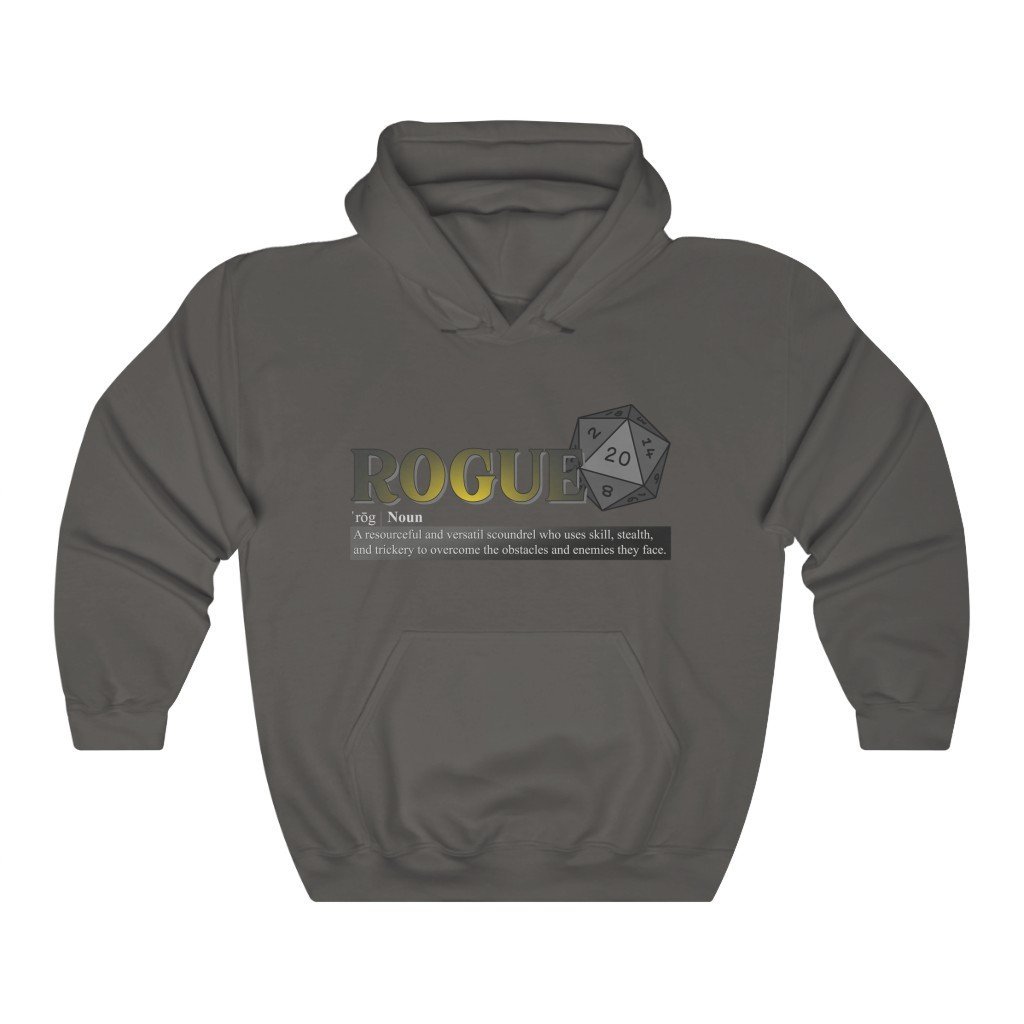 Rogue Class Definition - Funny Dungeons & Dragons Hooded Sweatshirt (Unisex) [Charcoal] NAB It Designs