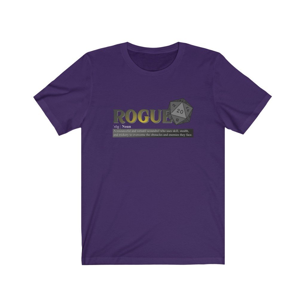 Rogue Class Definition - Funny Dungeons & Dragons T-Shirt (Unisex) [Team Purple] NAB It Designs