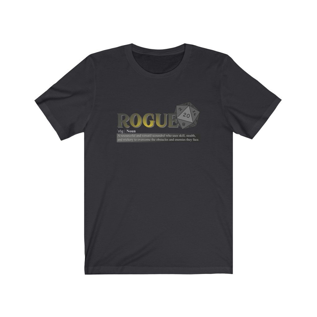 Rogue Class Definition - Funny Dungeons & Dragons T-Shirt (Unisex) [Dark Grey] NAB It Designs