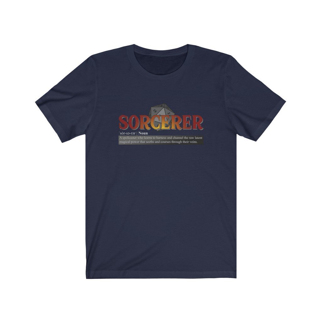 Sorcerer Class Definition - Funny Dungeons & Dragons T-Shirt (Unisex) [Navy] NAB It Designs