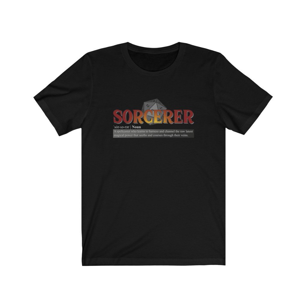 Sorcerer Class Definition - Funny Dungeons & Dragons T-Shirt (Unisex) [Black] NAB It Designs