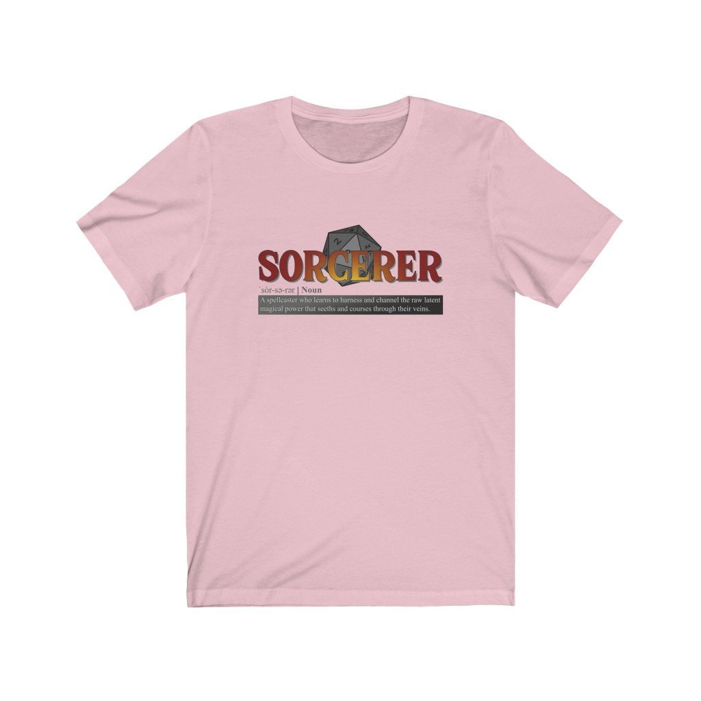 Sorcerer Class Definition - Funny Dungeons & Dragons T-Shirt (Unisex) [Pink] NAB It Designs