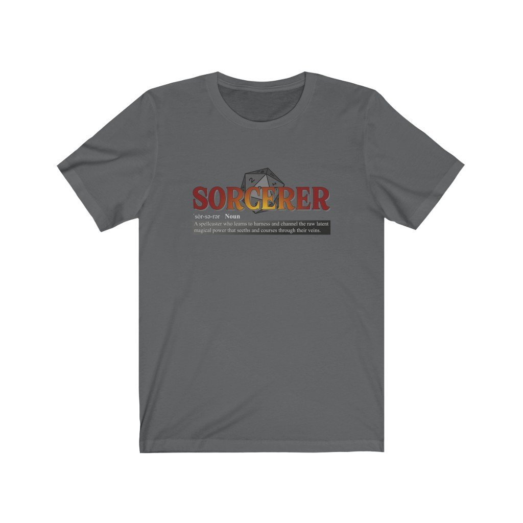 Sorcerer Class Definition - Funny Dungeons & Dragons T-Shirt (Unisex) [Asphalt] NAB It Designs