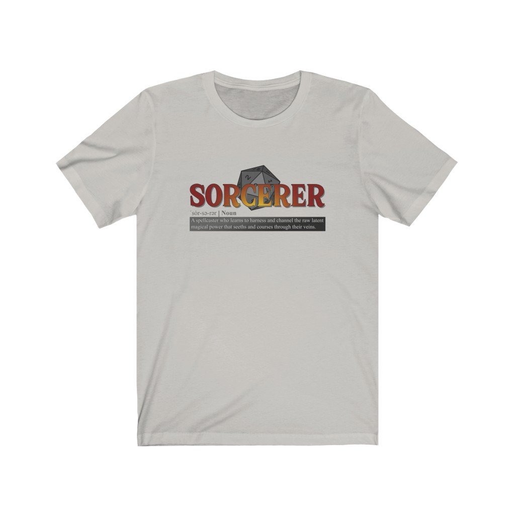 Sorcerer Class Definition - Funny Dungeons & Dragons T-Shirt (Unisex) [Silver] NAB It Designs