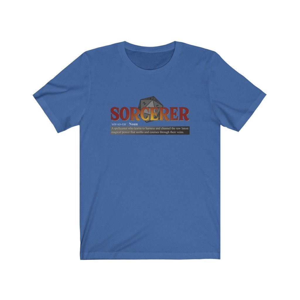 Sorcerer Class Definition - Funny Dungeons & Dragons T-Shirt (Unisex) [True Royal] NAB It Designs