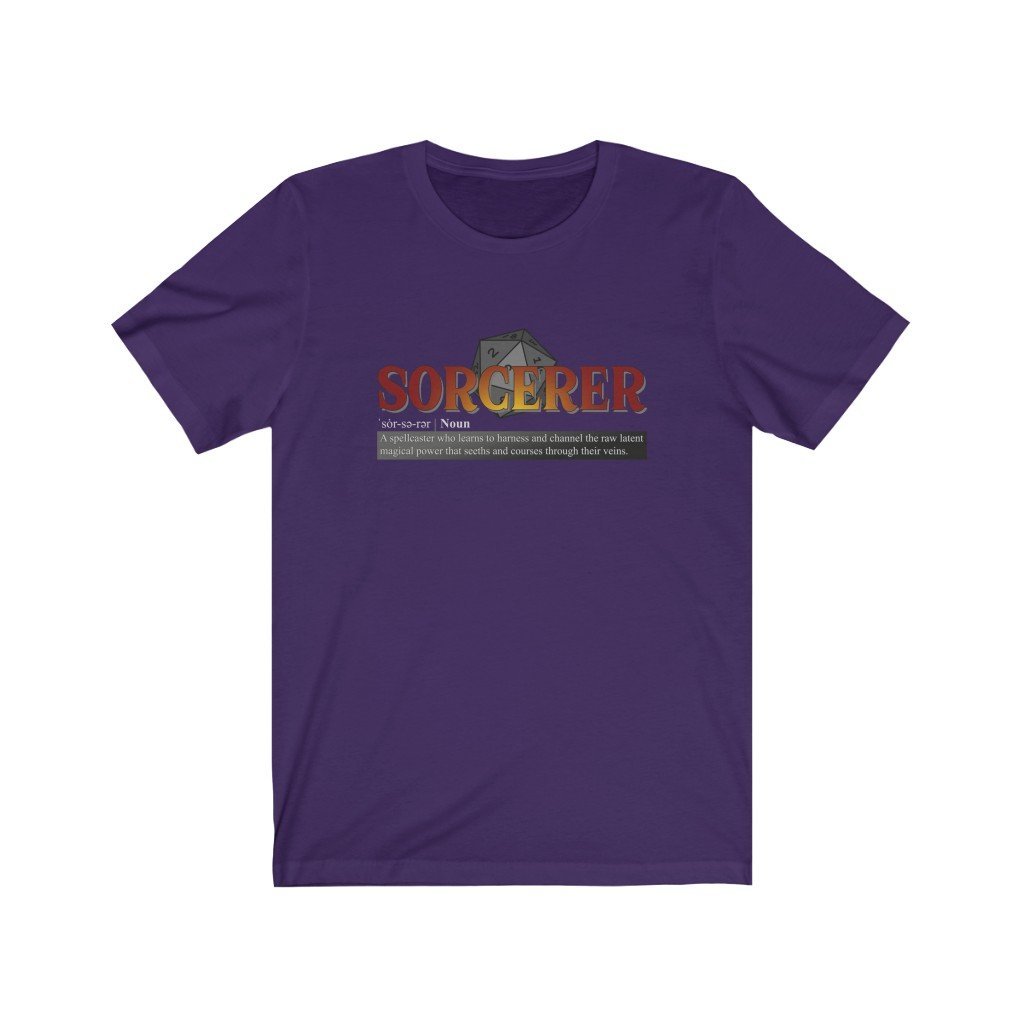 Sorcerer Class Definition - Funny Dungeons & Dragons T-Shirt (Unisex) [Team Purple] NAB It Designs