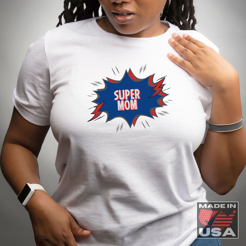 Super Mom Comic - Fun Mother's Day T-Shirt [White] NAB It Designs
