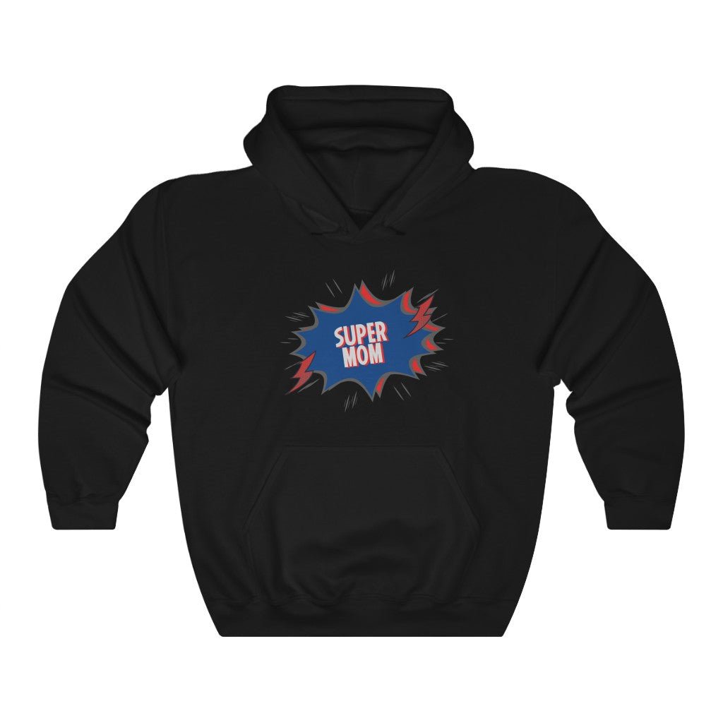 Super Mom Comic - Mother's Day Hooded Sweatshirt (Unisex) [Black] NAB It Designs