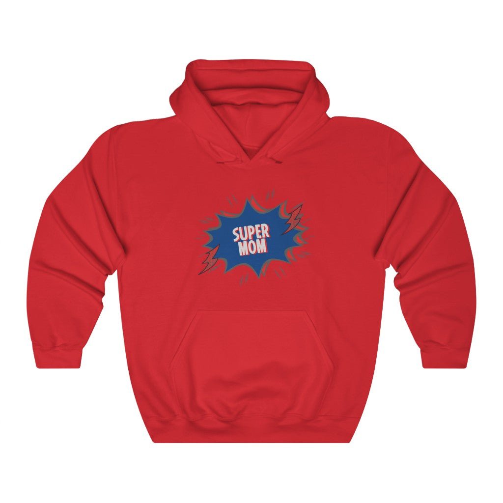 Super Mom Comic - Mother's Day Hooded Sweatshirt (Unisex) [Red] NAB It Designs