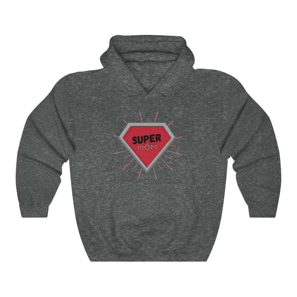 Super Mom Diamond - Mother's Day Hooded Sweatshirt (Unisex) [Dark Heather] NAB It Designs