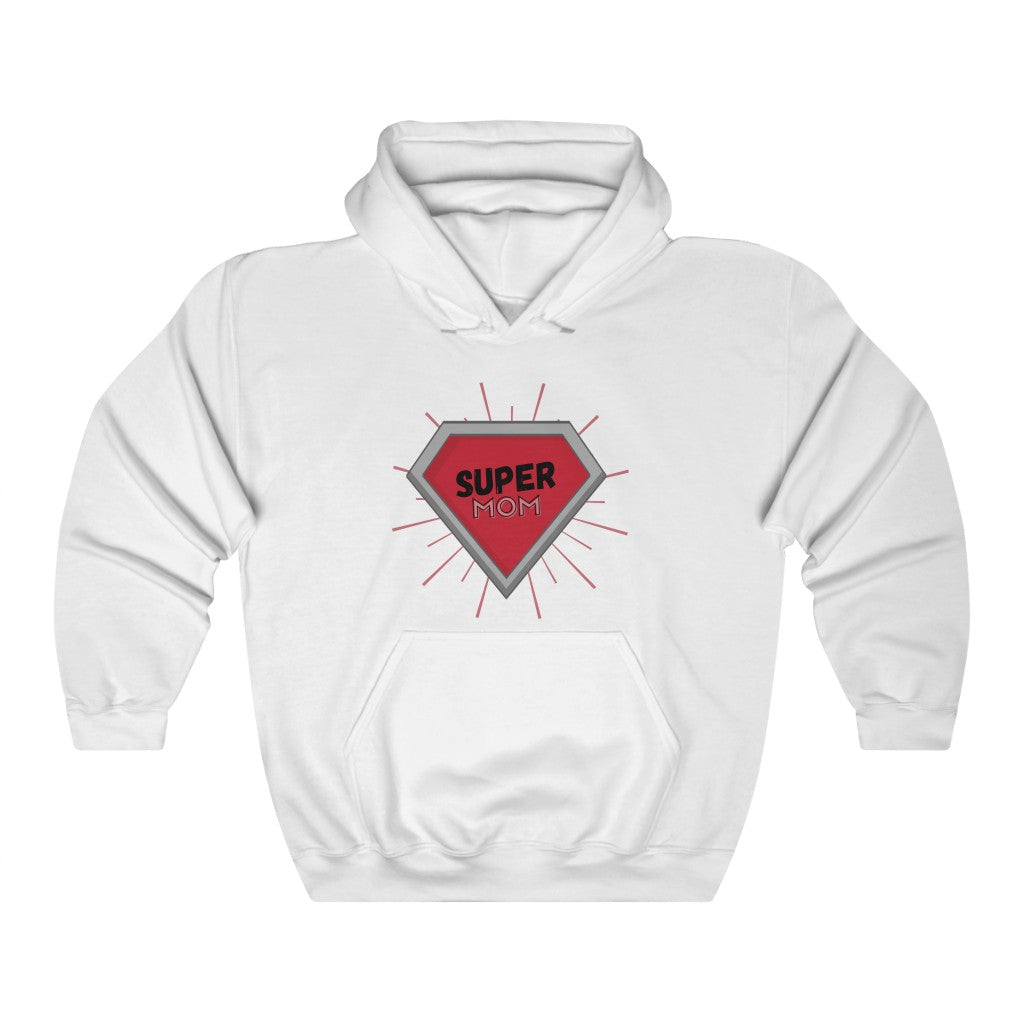 Super Mom Diamond - Mother's Day Hooded Sweatshirt (Unisex) [White] NAB It Designs