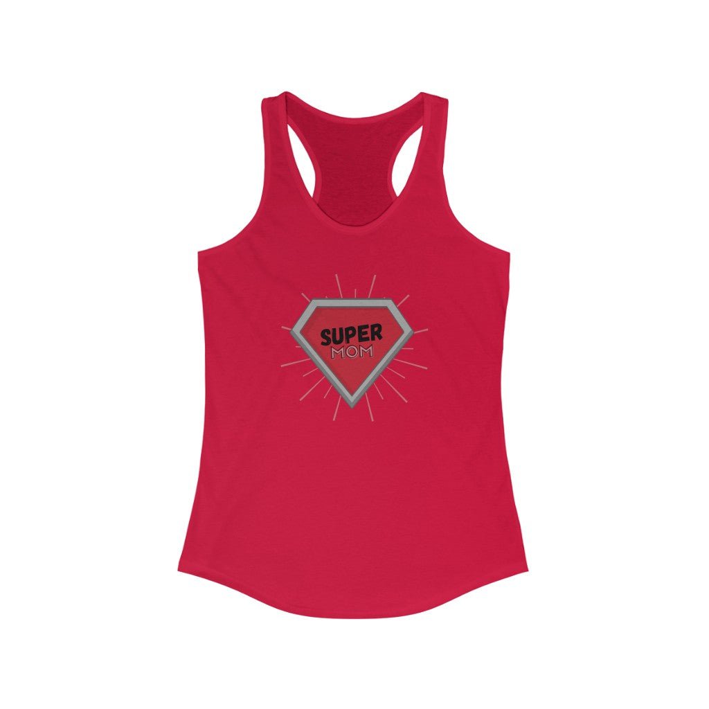Super Mom Diamond - Mother's Day Racerback Tank Top [Solid Red] NAB It Designs