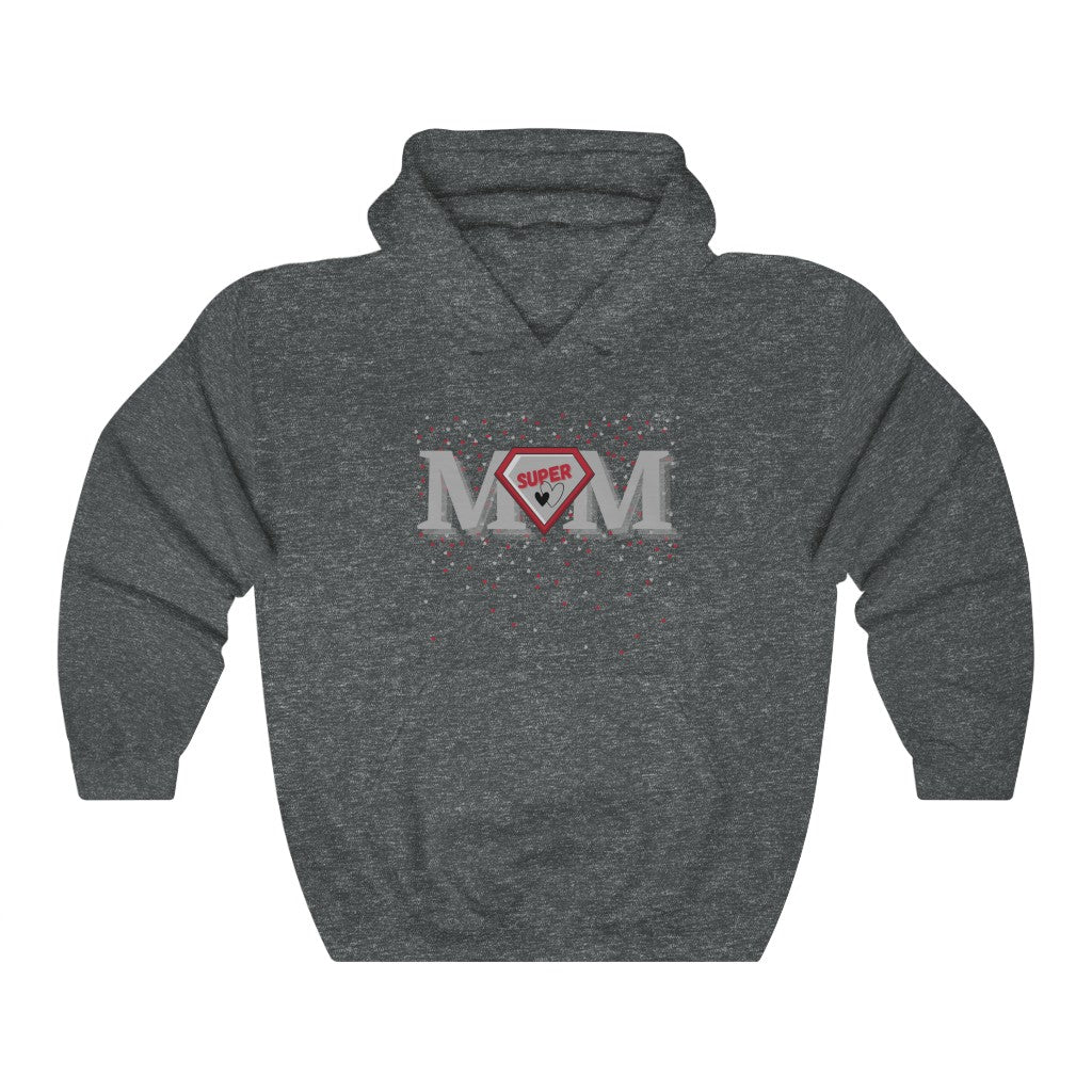 Super Mom Love - Mother's Day Hooded Sweatshirt (Unisex) [Dark Heather] NAB It Designs