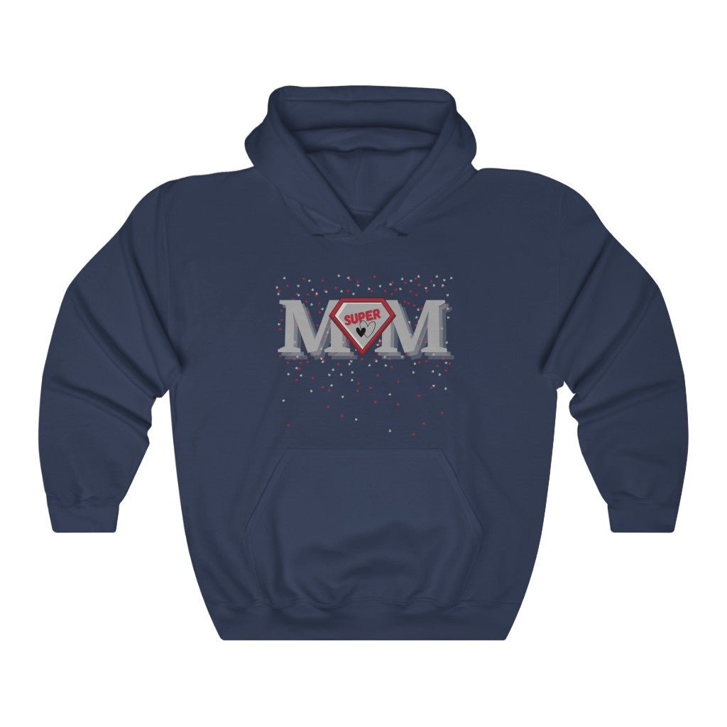 Super Mom Love - Mother's Day Hooded Sweatshirt (Unisex) [Navy] NAB It Designs