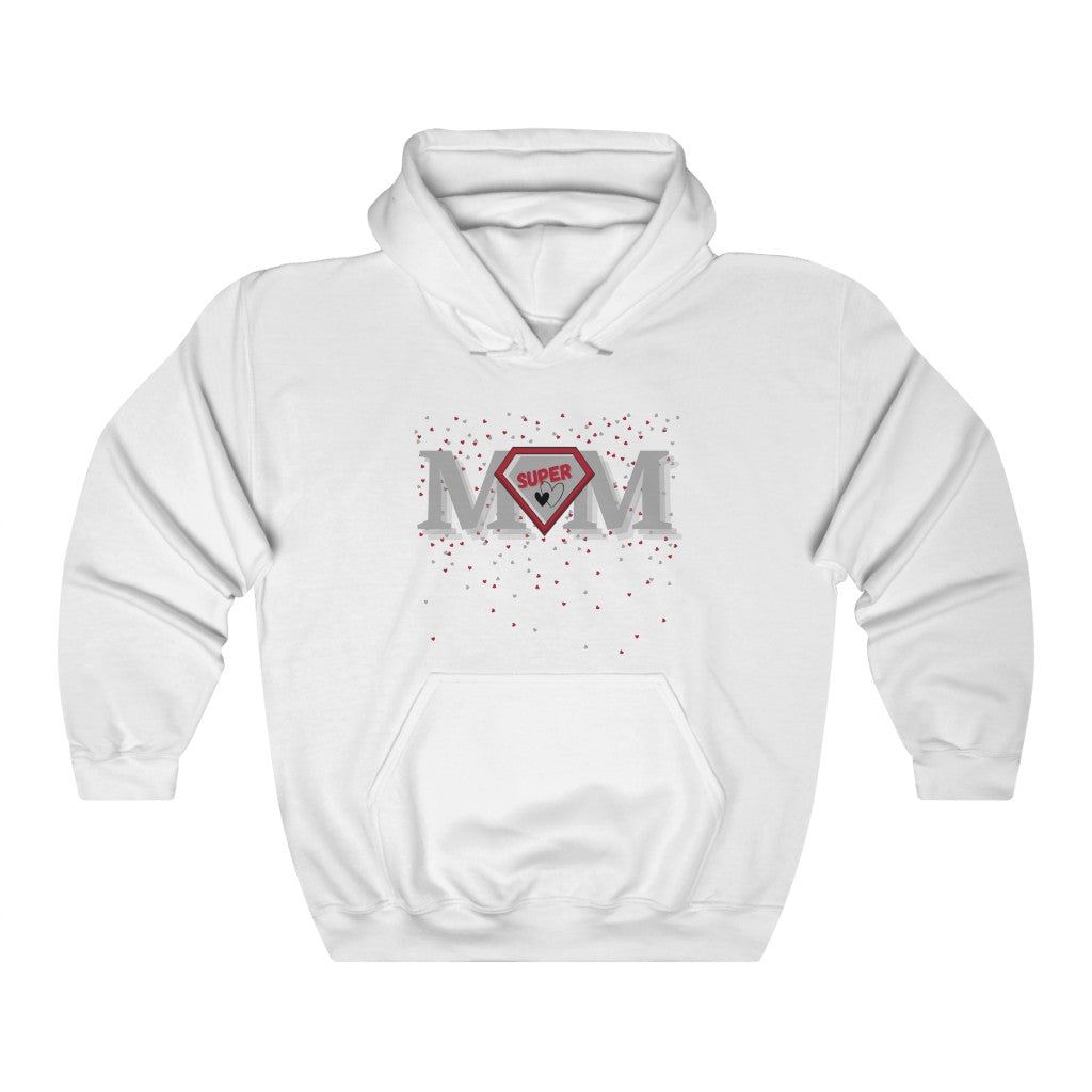 Super Mom Love - Mother's Day Hooded Sweatshirt (Unisex) [White] NAB It Designs