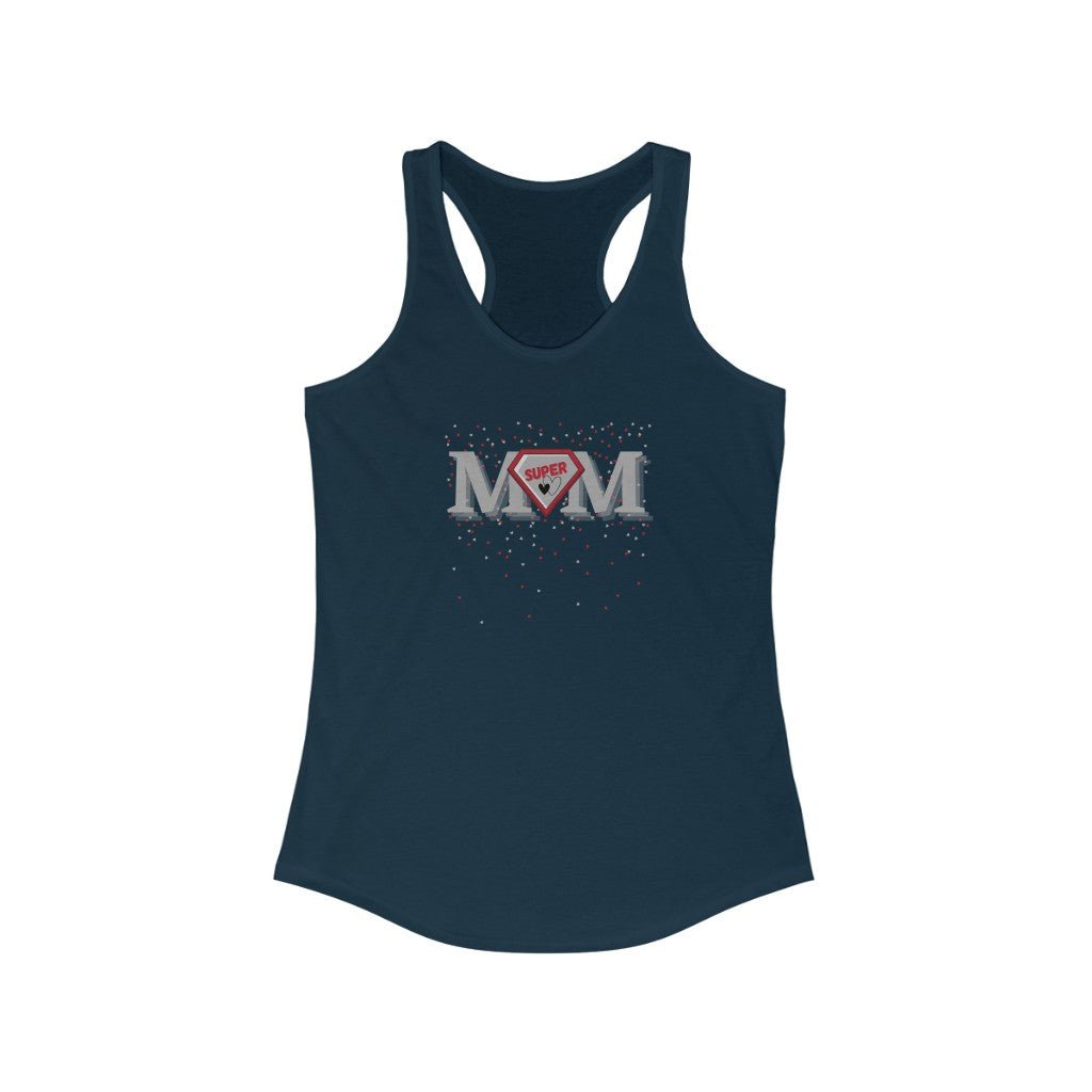 Super Mom Love - Mother's Day Racerback Tank Top [Solid Midnight Navy] NAB It Designs