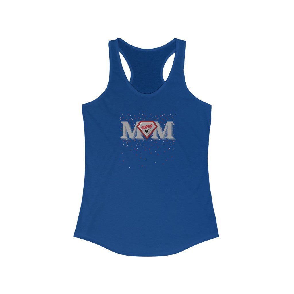 Super Mom Love - Mother's Day Racerback Tank Top [Solid Royal] NAB It Designs
