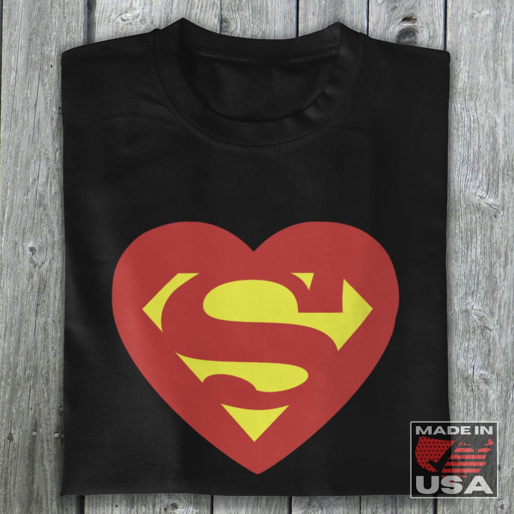 Superman Themed Valentine's Day T-shirt [Black] NAB It Designs