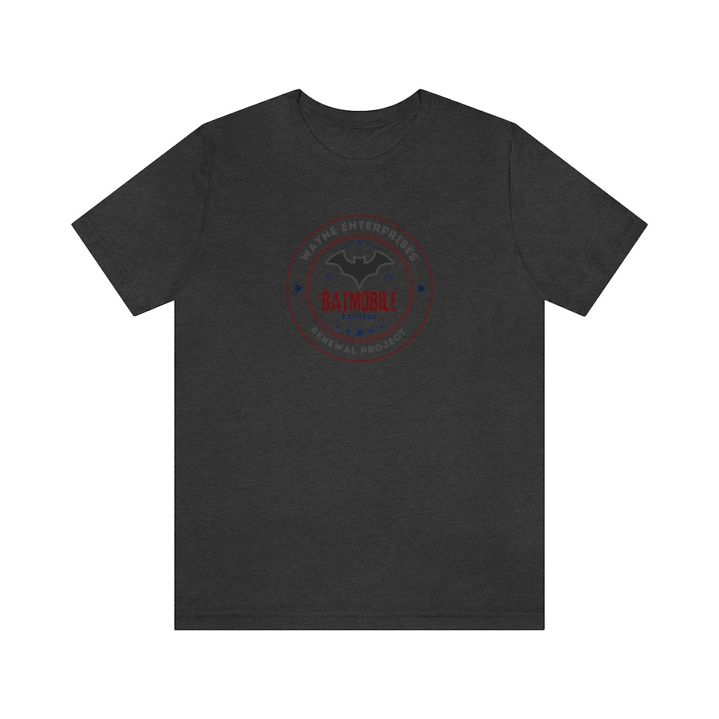 The Batmobile Express - Funny Batman T-Shirt (Unisex) [Dark Grey Heather] NAB It Designs