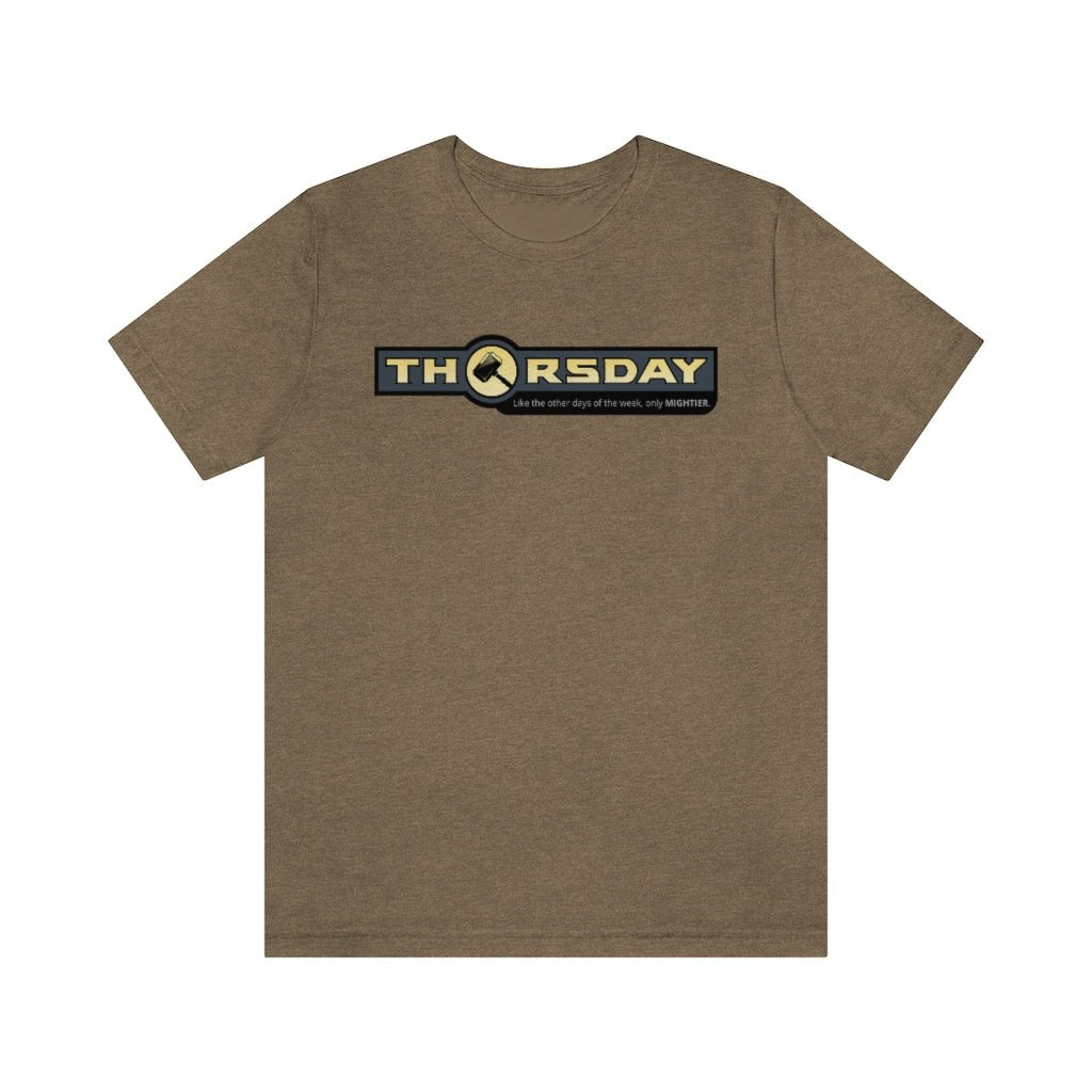 Thorsday - Thor -Themed T-Shirt (Unisex) [Heather Olive] NAB It Designs