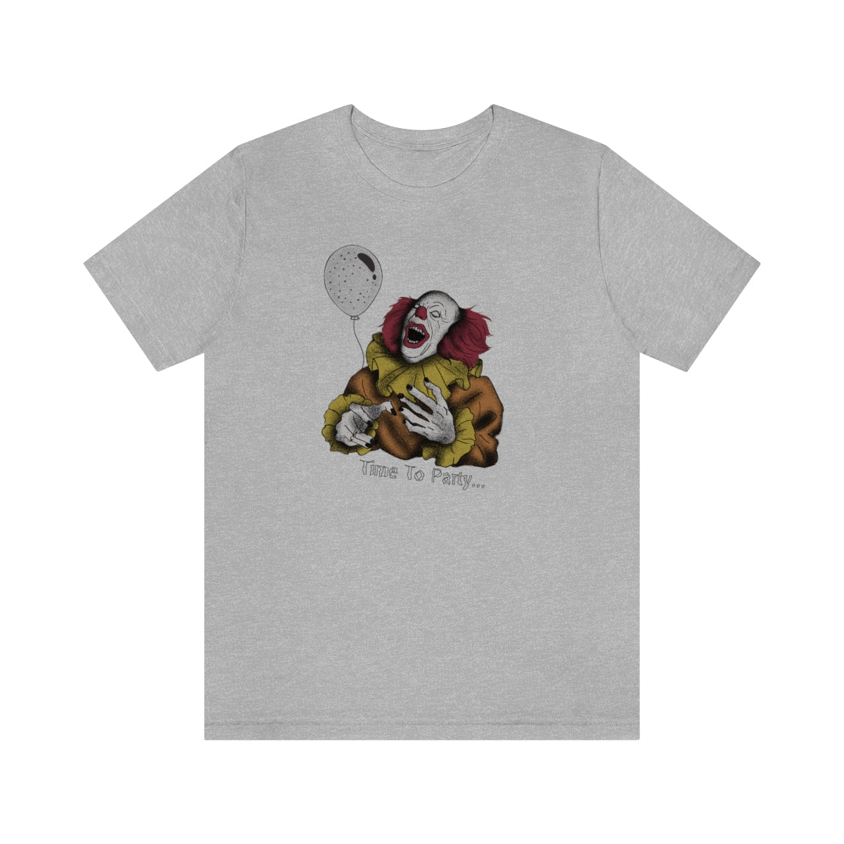 Time To Party - Halloween Clown T-Shirt (Unisex) [Athletic Heather] NAB It Designs