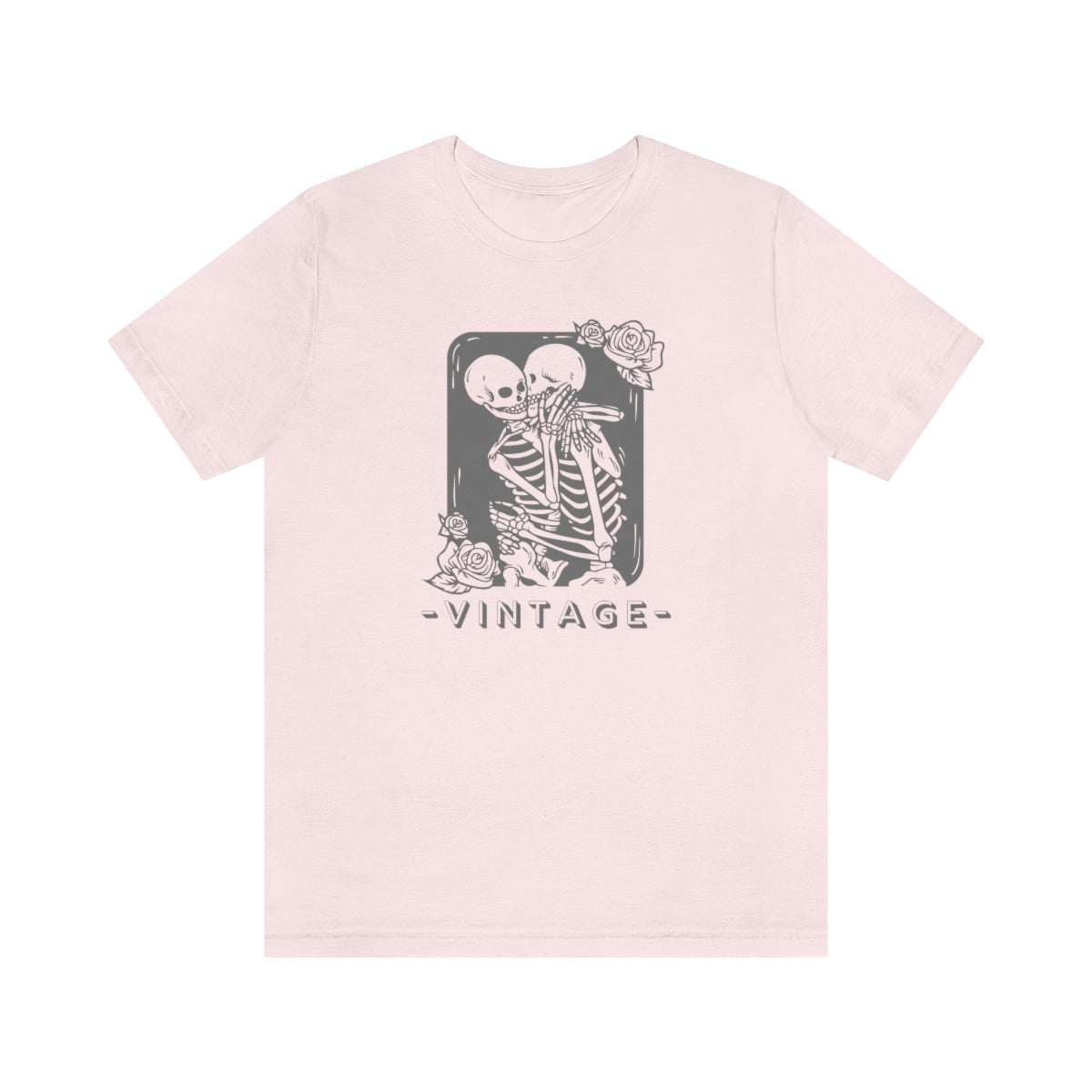 Vintage Skeleton Halloween - Unisex T-Shirt [Soft Pink] NAB It Designs