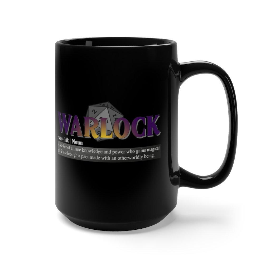 Warlock Class Definition - Funny Dungeons & Dragons Coffee Mug 15 oz, Black [15oz] NAB It Designs