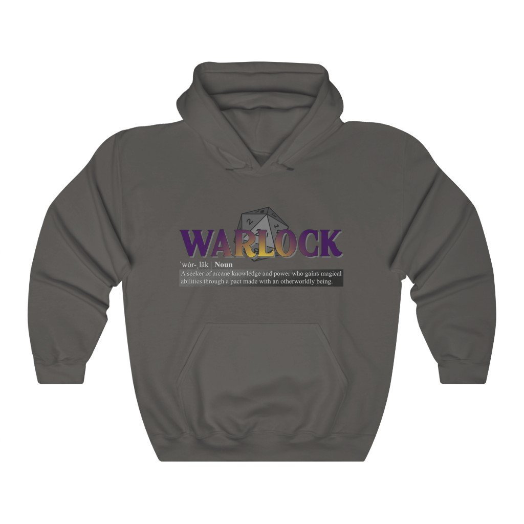 Warlock Class Definition - Funny Dungeons & Dragons Hooded Sweatshirt (Unisex) [Charcoal] NAB It Designs