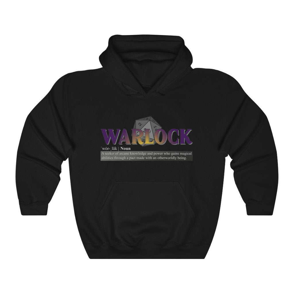Warlock Class Definition - Funny Dungeons & Dragons Hooded Sweatshirt (Unisex) [Black] NAB It Designs
