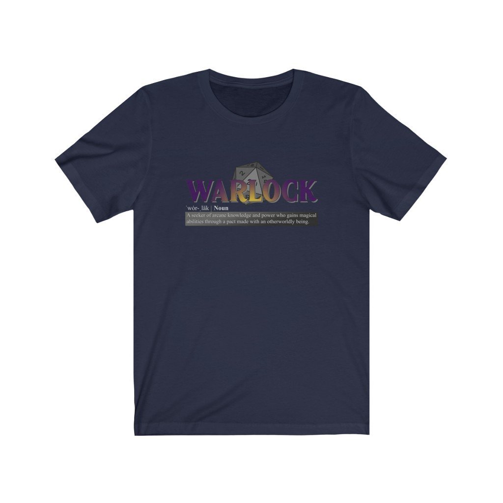 Warlock Class Definition - Funny Dungeons & Dragons T-Shirt (Unisex) [Navy] NAB It Designs