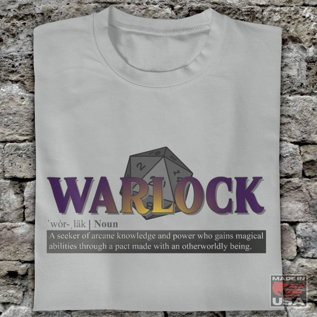 Warlock Class Definition - Funny Dungeons & Dragons T-Shirt (Unisex) [Silver] NAB It Designs