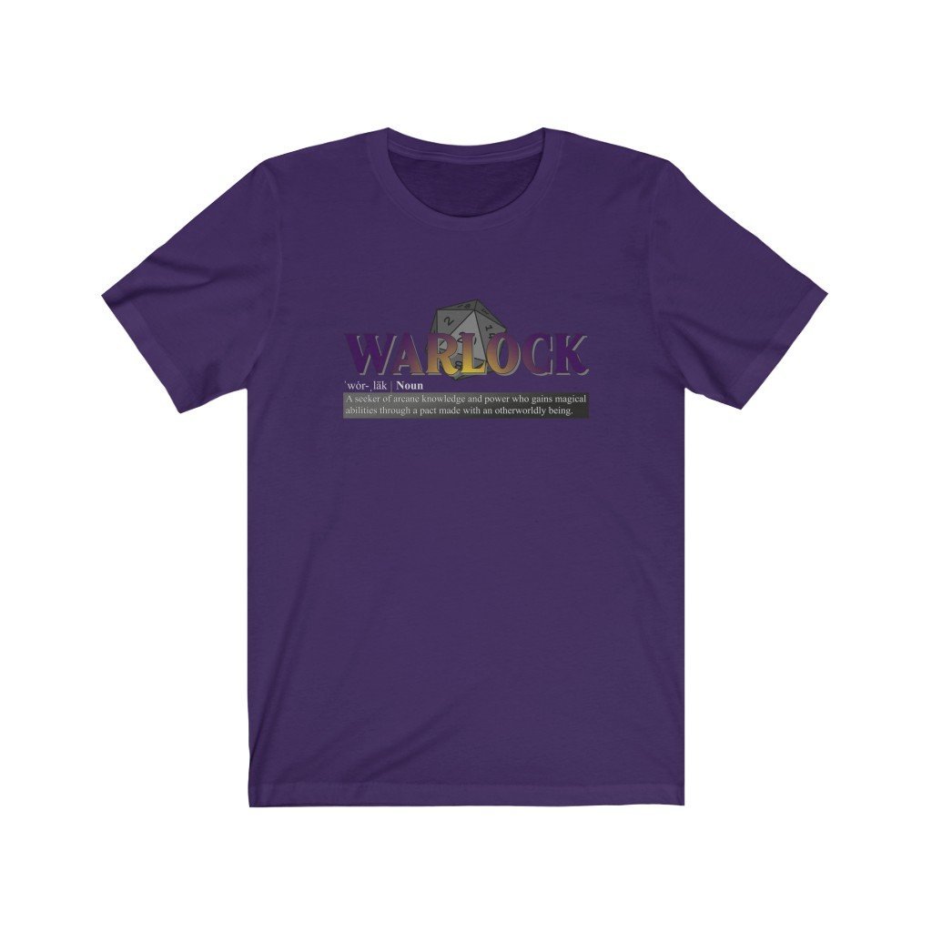 Warlock Class Definition - Funny Dungeons & Dragons T-Shirt (Unisex) [Team Purple] NAB It Designs