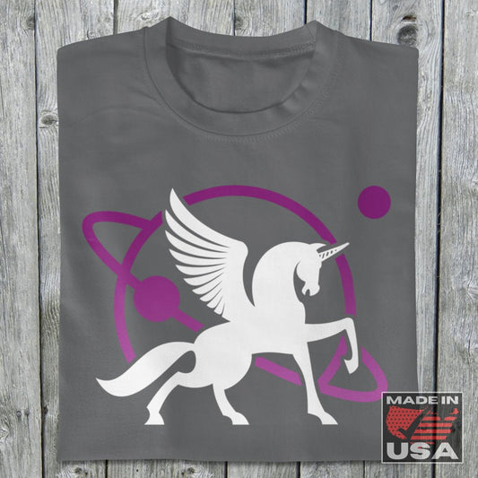 White Unipeg - Unicorn Pegasus Sci-Fi - Sci-Fi T-Shirt (Unisex) [Asphalt] NAB It Designs