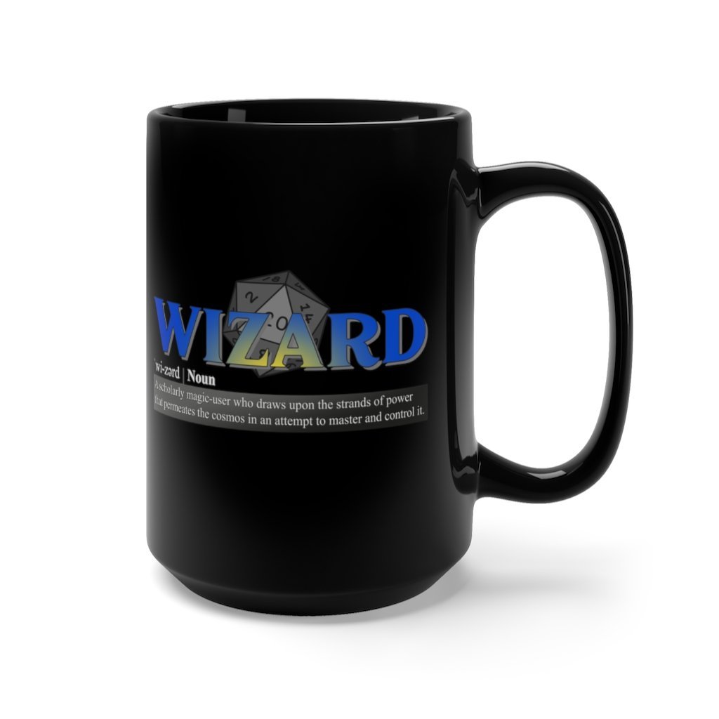 Wizard Class Definition - Funny Dungeons & Dragons Coffee Mug 15 oz, Black [15oz] NAB It Designs
