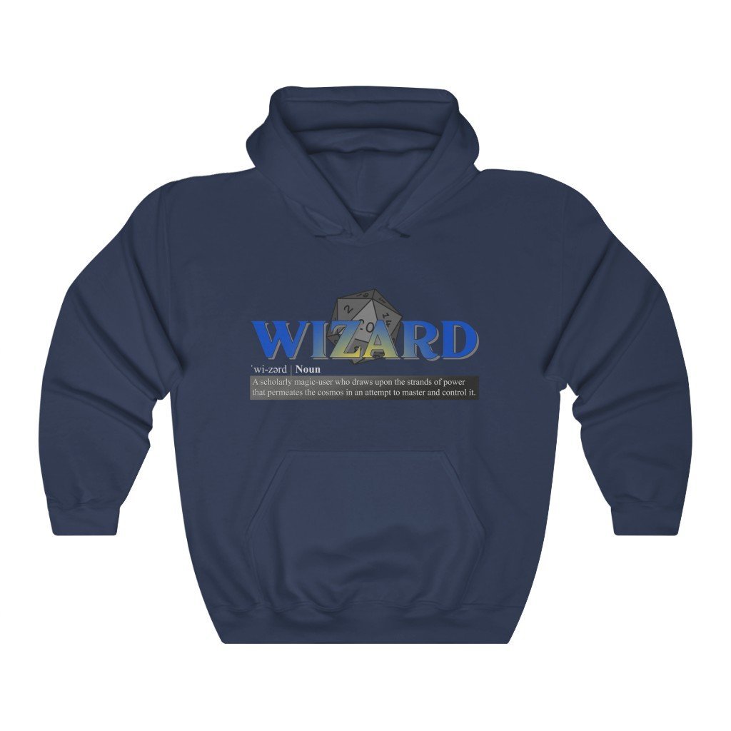 Wizard Class Definition - Funny Dungeons & Dragons Hooded Sweatshirt (Unisex) [Navy] NAB It Designs