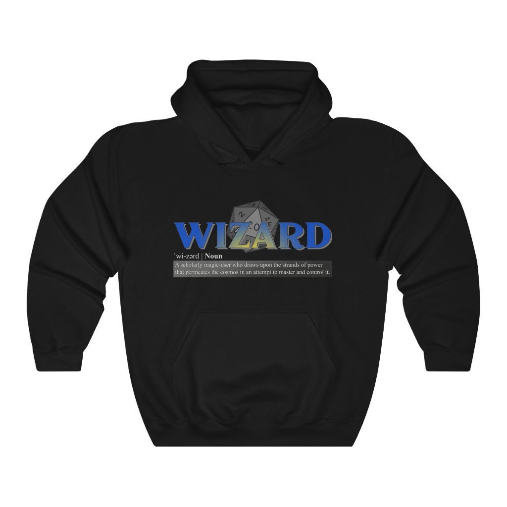 Wizard Class Definition - Funny Dungeons & Dragons Hooded Sweatshirt (Unisex) [Black] NAB It Designs