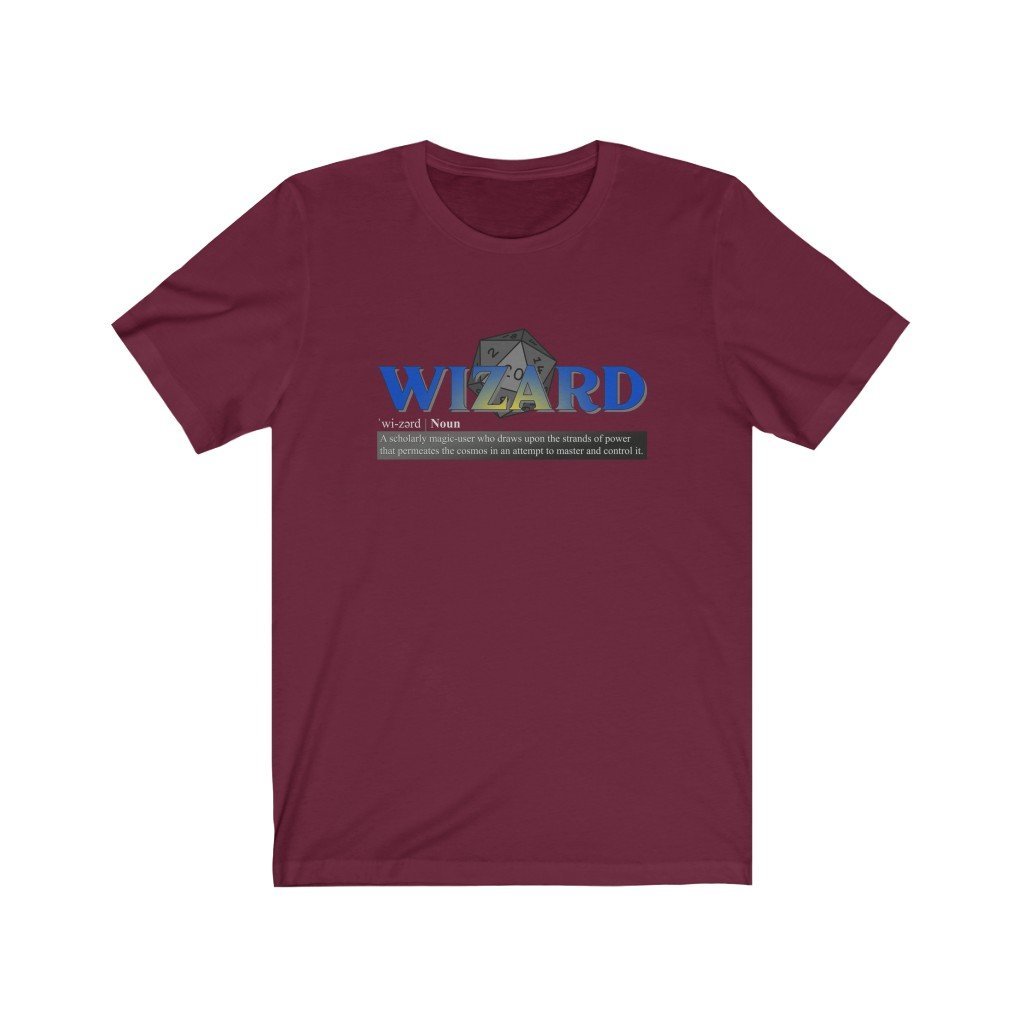 Wizard Class Definition - Funny Dungeons & Dragons T-Shirt (Unisex) [Maroon] NAB It Designs