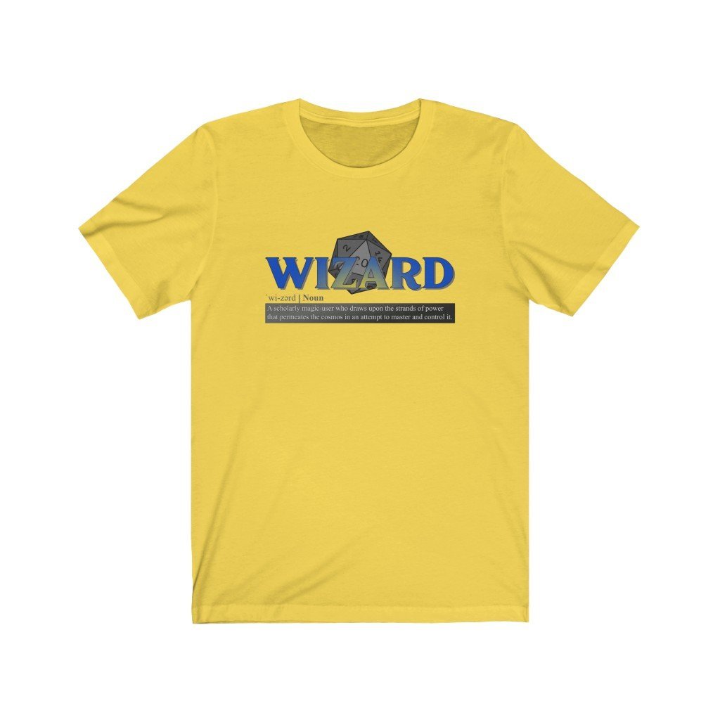 Wizard Class Definition - Funny Dungeons & Dragons T-Shirt (Unisex) [Yellow] NAB It Designs