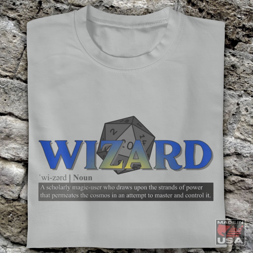 Wizard Class Definition - Funny Dungeons & Dragons T-Shirt (Unisex) [Ash] NAB It Designs