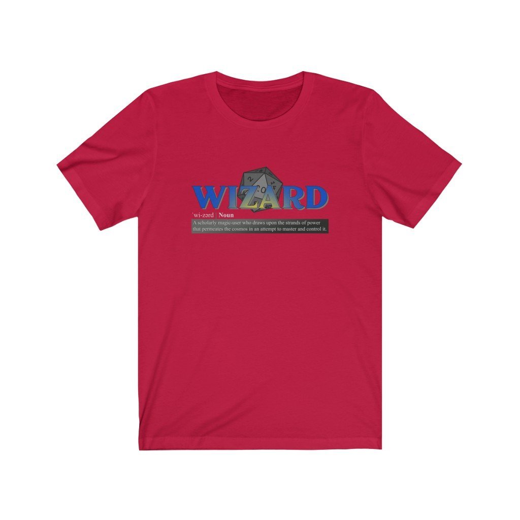 Wizard Class Definition - Funny Dungeons & Dragons T-Shirt (Unisex) [Red] NAB It Designs