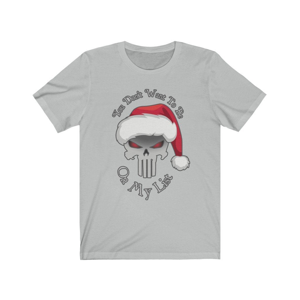 You Don't Want To Be On My List - Punisher Krampus Christmas T-Shirt (Unisex) [Ash] NAB It Designs