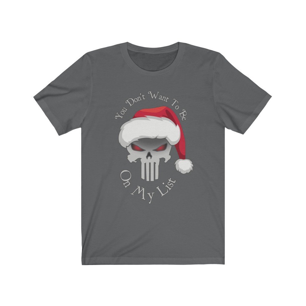 You Don't Want To Be On My List - Punisher Krampus Christmas T-Shirt (Unisex) [Asphalt] NAB It Designs